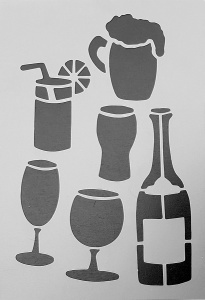 Pub, Bar & Restaurant Stencils Set with food,drink, social media, numbers and letter stencils UK fast delivery